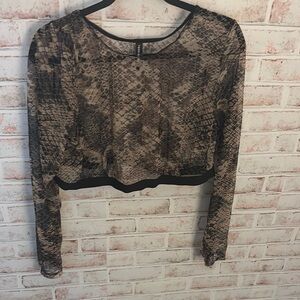 Torrid Black and Brown Fitted Crop Blouse